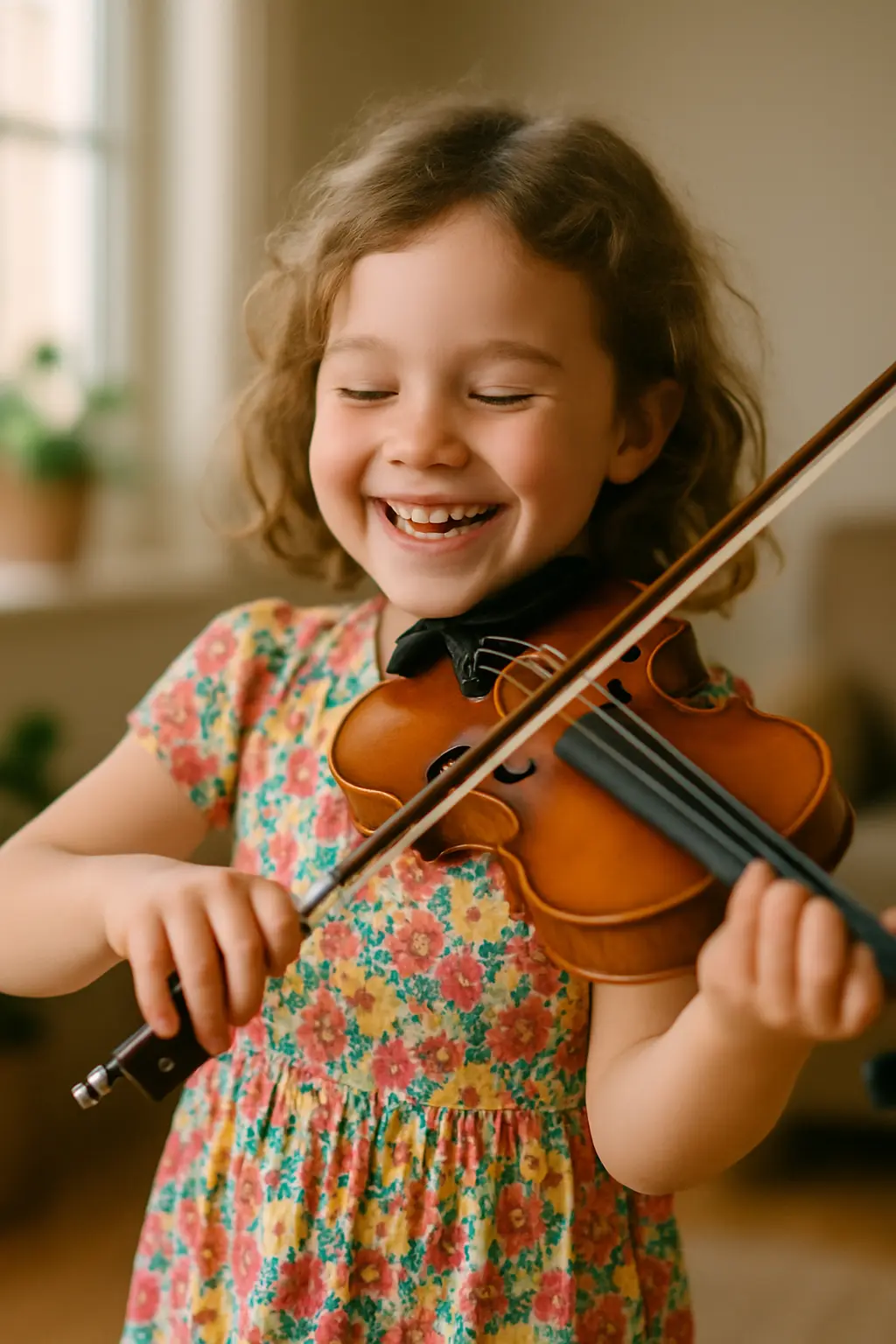 Young student taking first steps in music with Tunable practice app